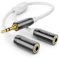 Produktbild: deleyCON 0,2m Audio Klinken Y Splitter Kabel – 3,5mm Stecker zu 2 x 3,5mm Buchse