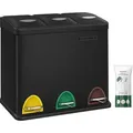 Produktbild: SONGMICS Mülleimer Mülltrennsystem, aus Metall, 3 x 8 L, Küche - Schwarz