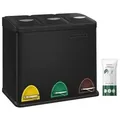 Produktbild: SONGMICS Mülleimer Küche, 3 x 8 L, kleine Kapazität, Mülltrennsystem 3 Fächer, Abfalleimer mit Deckel, Stahl-Treteimer