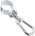 Produktbild: Connex Schaukelhaken - Mit Manschette & Karabinerhaken - Ø 50 mm - 350 Kg Tragkraft - 2 Stück - verzinkt / Manschettenhaken / Gerüst-Haken / Luftschaukel-Haken / Gautsche / Hutsche / DY270812, Silber