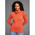 Produktbild: Rollkragenpullover KANGAROOS, Damen, Gr. 36/38, orange (orange, meliert), Strick, Obermaterial: 60% Baumwolle, 40% Polyacryl, figurbetont hüftbedeckend, Rippbündchen, Pullover Rollkragenpullover, mit Schalkragen, Langarm, Warm & Kuschelig, Topseller