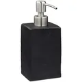 Produktbild: Relaxdays Seifenspender, 200 ml, nachfüllbar, Bad, WC, Küche, Flüssigseifenspender, Polyresin, Edelstahlpumpe, schwarz
