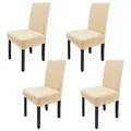 Produktbild: Leeyunbee 4 Stück Esszimmer Stuhlhussen, Abnehmbare Waschbar Elastische Moderne Beschützer Stuhlbezug, Dehnbare Stuhlhussen Für Hochzeit Partys Bankett Haus Esszimmer Hotel Restaurant (Champagne)