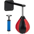 Produktbild: Relaxdays Punchingball Stahl Kunststoff Schwarz Rot Silber Wandmontage Einstellbar 37,5 cm x 17 cm x 45 cm 1,4 kg