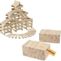 Produktbild: Navaris Holzbausteine Natur - 200-teiliges Set für Kreativität und Fantasie - Bauklötze Holz - Holzklötze - Bausteine Holz - Fördert Feinmotor...