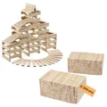 Produktbild: Navaris Holzbausteine Natur - 200-teiliges Set für Kreativität und Fantasie - Bauklötze Holz - Holzklötze - Bausteine Holz - Fördert Feinmotorik und Koordination