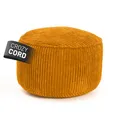 Produktbild: Lumaland Sitzsack Pouf aus Cord | Kompakter 50L Gaming Pouf mit 3-in-1-Funktion: bequemer Hocker, praktisches Tischchen & stylischer Indoor Fußschemel | Ø 25 x 45 cm [Senfgelb]