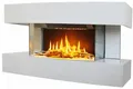 Produktbild: CHEMIN'ARTE Elektrokamin - Wandkamin Elektrisch - Lounge medium mit heizung 2000W - Weiß - Kamin deko - mit Fernbedienung - LED-Flammeneffekt