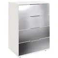 Produktbild: Mid.you Nachtschrank, Klar, Weiß, Alu, Metall, 4 Schubladen, 52x74x38 cm, BQ - Bündnis für Qualität, Made in Germany, DIN EN ISO 9001, Typenauswahl, Schlafzimmer, Nachttische