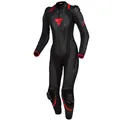 Produktbild: SHIMA MIURA RS Motorradkombi Damen - Leder 1teilig, Sport, Rennanzug, Belüftet mit Schulter- & Knieschiebern, Rücken-, Schulter-, Ellbogenpanzer, verstärkte Doppelnähte (Schwarz/Rot, 42)