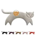 Produktbild: LESCHI Wärmekissen für Mikrowelle (47x23 cm), aus 100% Bio Baumwolle und Bio Weizen, Katze Grau, Körnerkissen, Nackenwärmer ideal als Wärmespender und zur Entspannung von Rücken Schulter Nacken Hals