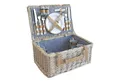 Produktbild: casa.pro Picknickkorb (Komplett-Set), »Lumparland« für 4 Personen Weide 42x28x20 cm Weiß / Blau