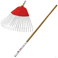 Produktbild: Wolf-Garten 71AAO005650 Set Fächerbesen mit Holz-Stiel UF-M/ZM 140 (P787) NEU2018, Rot, 145 x 19 x 46 cm