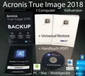 Produktbild: Acronis True Image 2018 Vollversion 1 PC/Mac Box, CD + Universal Restore OVP NEU