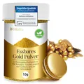 Produktbild: Detox Organica Goldpulver essbar, 10g Lebensmittelfarbe Gold ohne E171 Farbstoff, Goldstaub zum Backen und Dekorieren, Ideal für Torten, Kuchen, Schokolade und Getränke, Essbarer Glitzer