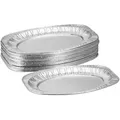 Produktbild: 50 X Servierplatten Alu, B X T: Ca. 35 X 24 Cm, Partyplatten Aufschnitt, Tropfschale Grillen, Silber Im Set