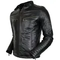 Produktbild: MDM Bikerjacke Herren Lamm Nappa Lederjacke Leichte Sommer Biker Lederjacke schwarz XL