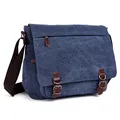 Produktbild: LOSMILE Umhängetasche Herren Schultertasche 16 Zoll Kuriertasche Canvas Laptop Tasche Messenger Bag für Arbeit und Schule. (Blau)