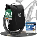 Produktbild: MIVELO - 3in1 Fahrradtasche für Gepäckträger, 100% wasserdicht & PVC-frei, Fahrradtasche Rucksack & Umhängetasche, Fahrrad Tasche Gepäckträgertasche (Schwarz, 20L)