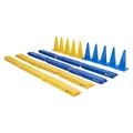 Produktbild: Dönges Pferdegasse gefülltes Set + 10er XXL Pylonen-Set 50 cm blau und gelb