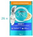 Produktbild: Purina ONE 7+ Senior - 26 x 85 g (€ 14,89/kg) mit Huhn & grünen Bohnen in Sauce