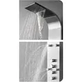 Produktbild: Luxus Edelstahl Duschpaneel mit 6 Hydro Massagejets & Wasserfalldusche:Thermostat