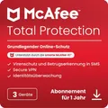 Produktbild: McAfee Total Protection | 3 Geräte | 1 Jahr | Vollversion | Windows/Mac/Android/iOS | Download-Version