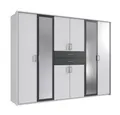 Produktbild: Wimex Kleiderschrank Diver (Türen, Spiegeltüren, Schubladen, Böden, Kleiderstangen, 1-St., moderne Optik, mit Spiegel, Kunstoffbügelgriffe) 270x58x207cm weiß / graphit