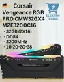 Produktbild: Corsair Vengeance RGB Pro CMW32X4M2E3200C16 DDR4 32(2x16GB)  RAM Arbeitsspeicher