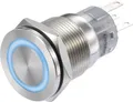 Produktbild: TRU Components 1272972 LAS1-AGQS-11E/B/12V Drucktaster 250 V/AC 3A 1 x Aus/(Ein) tastend Blau IP65 1St.
