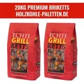 Produktbild: 20KG (2 Säcke x 10KG) Premium Grillbriketts Briketts Grillkohle Holzkohle Holzkohlebriketts Kohle Holzkohlewerk Lüneburg