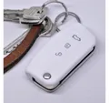 Produktbild: mt-key Schlüsseltasche Autoschlüssel Softcase Silikon Schutzhülle Weiß, Ford Focus Fiesta Ecosport S-Max Kuga C-Max 3 Knopf Klappschlüssel