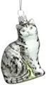 Produktbild: SIKORA Katze besondere Weihnachtskugel Glas Christbaumschmuck Deko Figur Weihnachten Anhänger Ornament - Meisterstücke - BS705, Variante:grau getiegert