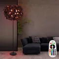 Produktbild: Stehleuchte Stehlampe Fernbedienung dimmbar Blätterdesign schwarz RGB LED 180cm