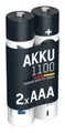 Produktbild: ANSMANN AG Akku Micro AAA, 2 Stück, 1050 mAh 1,2V NI-MH, wiederaufladbar Akku 1100 mAh (1.2 V)