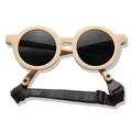 Produktbild: BABYMOCS Baby Sonnenbrille 0-1,5 Jahre BIOPLASTIK & POLARISIERT I Runde Sonnenbrille Baby Jungen & Mädchen BPA-frei I 100% UV SCHUTZ I Mit Band & biegsam I Schwedisches Design Sonnenbrillen Kleinkind