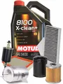 Produktbild: Serviceheft 4 Filter + 5 L Öl Motul 8100 X-CLEAN + 5W30 C3 Audi A4 8E 2004>2008