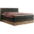 Produktbild: MKS Boxspringbett, Dunkelgrau, Textil, 2-Sitzer, H4, Rechteckig, 180x200 cm, Schlafzimmer, Betten, Boxspringbetten