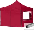 Produktbild: TOOLPORT 3x3m Aluminium Faltpavillon, inkl. 4 Seitenteile, rot