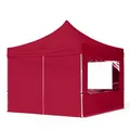 Produktbild: TOOLPORT 3x3m Aluminium Faltpavillon, inkl. 4 Seitenteile, rot - (59014)