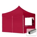 Produktbild: TOOLPORT Faltpavillon Faltzelt Pavillon 3x3m - 4 Seitenteile Aluminium 32mm Partyzelt 700N rot