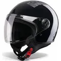 Produktbild: VINZ Como Jethelm mit Visier ECE 22.06 | Roller Helm Mopedhelm Für Motoroller & Vespa | Herren & Damen | Motorradhelm in XS-XL | Erhältlich in 4 ... - Schwarz
