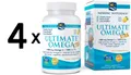 Produktbild: 4 x Nordic Naturals Ultimate Omega Xtra, 1480mg Lemon - 60 (624,96 EUR/kg)