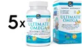 Produktbild: 5 x Nordic Naturals Ultimate Omega Xtra, 1480mg Lemon - 60 (599,97 EUR/kg)