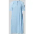 Produktbild: comma Knielanges Kleid mit Plisseefalten in Blau, Größe 42
