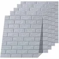 Produktbild: Euro Tische 5x 3D Wandpaneele selbstklebend – Tapete in Steinoptik für Wandgestaltung – wasserfeste Fliesenaufkleber für Schlafzimmer, Badezimmer, Küche & mehr – 5 Stück Grau (70x77 cm)