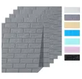 Produktbild: HOOZ Wandpaneel 5x Wandpaneele 3D-Ziegelsteinoptik 77x70x0,5 cm selbstklebend - grau, BxL: 77x70 cm, (5-tlg)