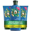 Produktbild: Herbal Essences Repair Shampoo (1 x 680ml) und Conditioner (2 x 350ml) Set mit Arganöl, Von Geschädigtem zu Geschmeidigerem, Glänzenden Haar
