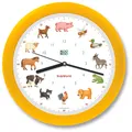 Produktbild: KidsWorld Wanduhr - Tiere vom Land mit Silent Move Quarzwerk - 34cm, gelb