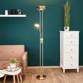 Produktbild: LED Deckenfluter Josefin Lindby, dimmbar, messing / gold, für Wohn- / Esszimmer, Metall, Modern, LED Stehlampe 9945234
